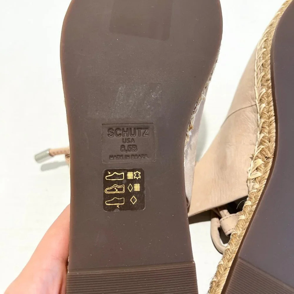 Shutz Laba Slingback Ankle Tie Classic Girly Bohemian Espadrille Flats 8.5 - Picture 8 of 8